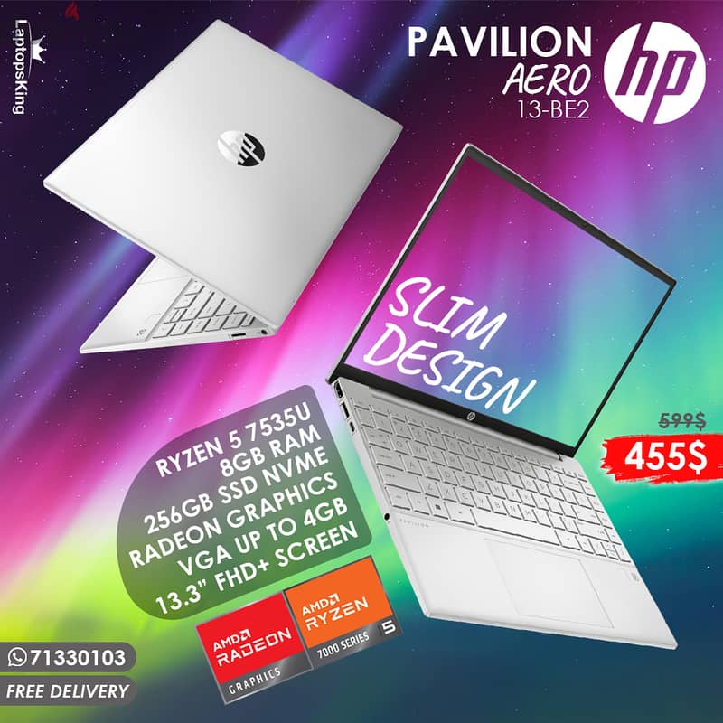 HP PAVILION AERO 13-BE2 RYZEN 5 7535U RADEON GRAPHICS 13.3” LAPTOP 0