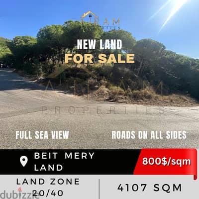 Beit Mery land | 4107 sqm | 800$/sqm