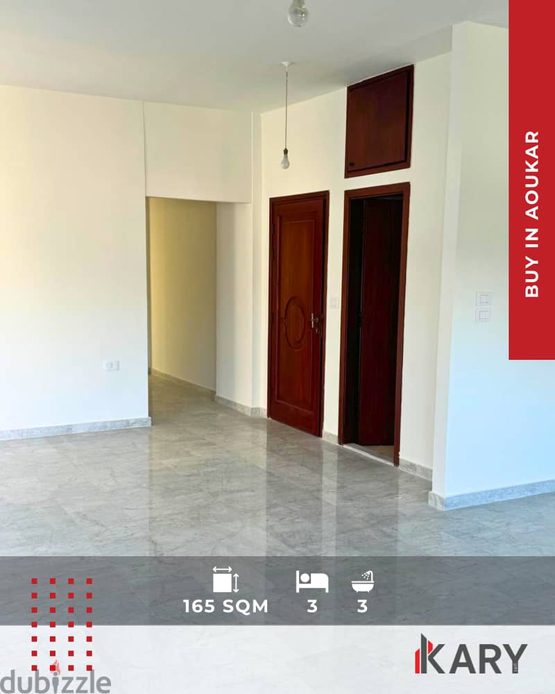 165m2 Apartment for Sale in AOUKAR - شقة للبيع في عوكر 1