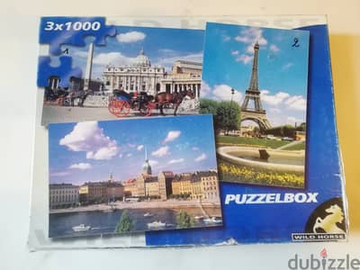 3 puzzles in one box 1000pcs each 48*67cm made in holland