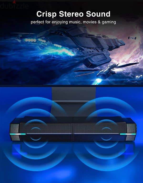 Jeecoo M20 Gaming  Soundbar Speakers for PC Desktop Monitor, Bluetooth 14