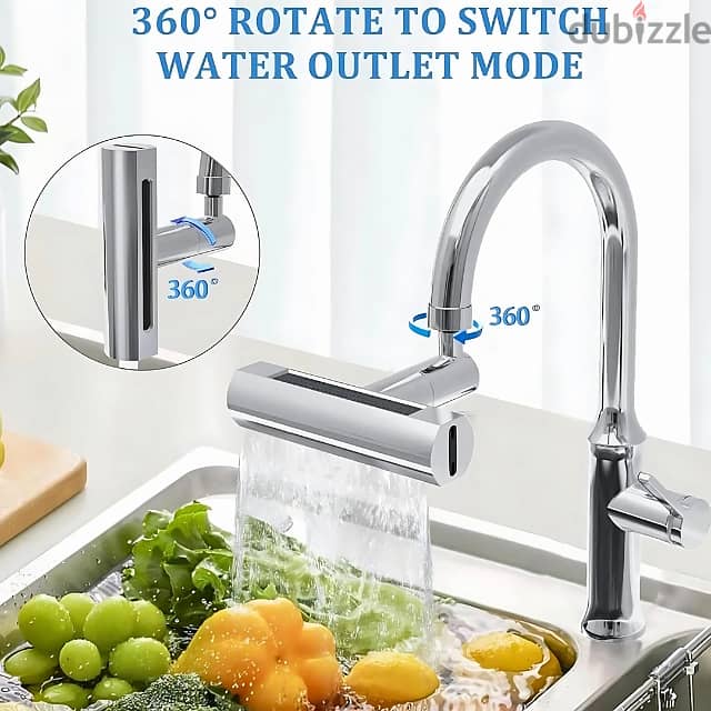 Rotatable Kitchen Faucet with 360° Spray Head, 4 Modes, Filter 1