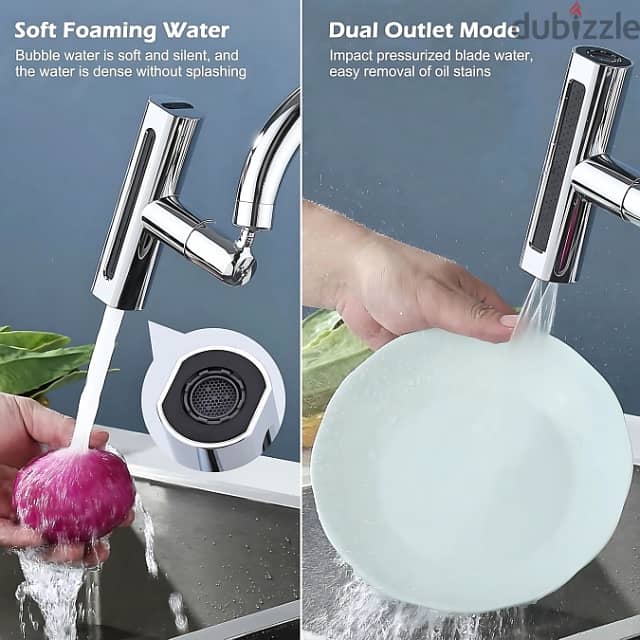 Rotatable Kitchen Faucet with 360° Spray Head, 4 Modes, Filter 2