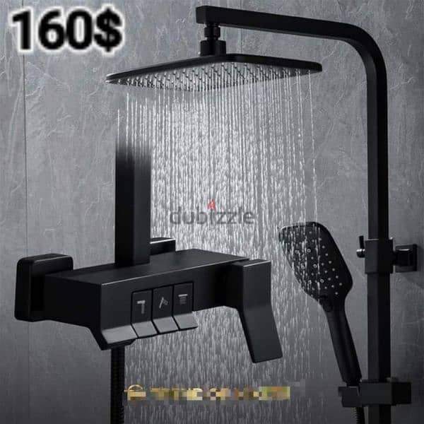 black shower system،rain showers,bardosh،dosh. دوش كامل اسود 2