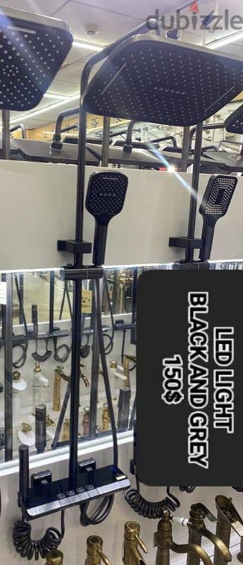 black shower system،rain showers,bardosh،dosh. دوش كامل اسود