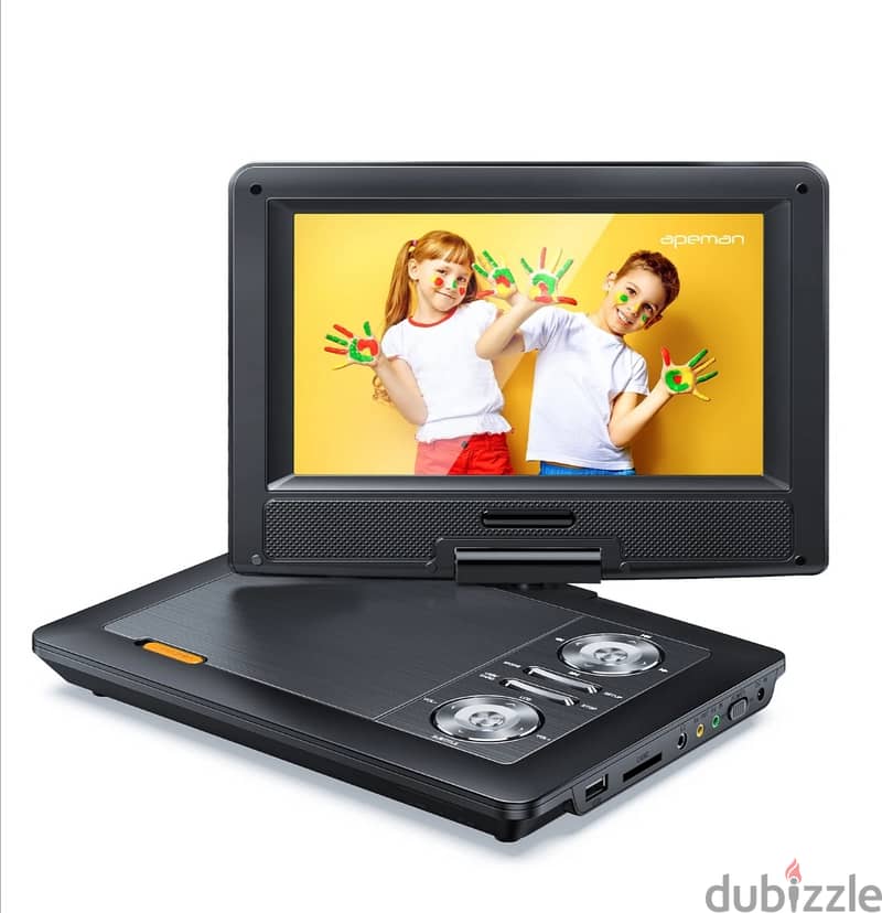 Apeman 12'' Portable rechargeable DVD Player _ 9.5'' HD Swivel Screen 7