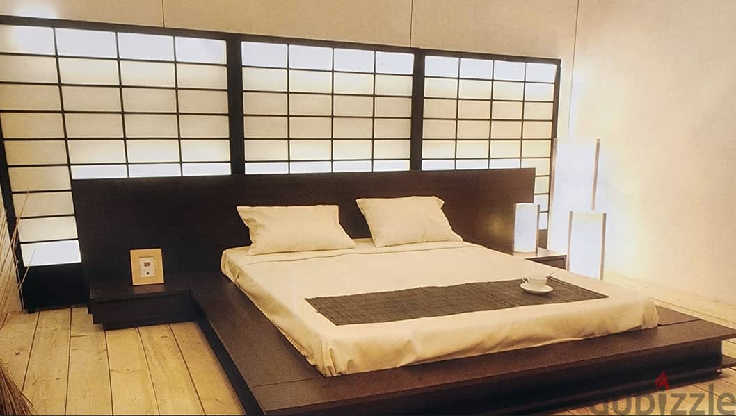 Modern bedroom, double bed, night-tables, closet. 0