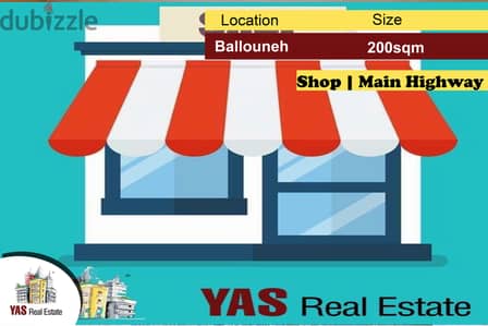 Ballouneh 200m2 | Shop | Main Road | Perfect Investment | AC |