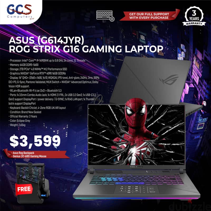 Asus (G614JYR) ROG Strix G16 Gaming Laptop 0