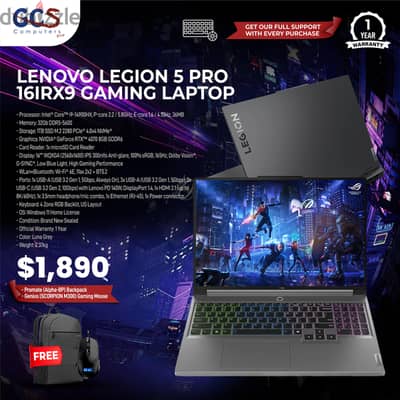 Lenovo Legion 5 Pro 16IRX9 Gaming Laptop