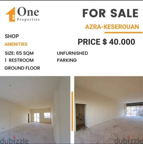 SHOP for SALE , excellent condition in AZRA/KESEROUAN, prime location 0