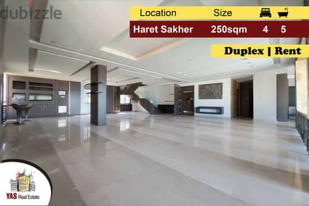 Haret Sakher 250m2 | Duplex For Rent | Generous dimensions | IV |