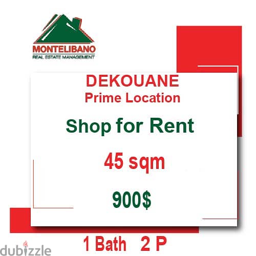 Prime Location Shop for rent in Dekouane Highway 0