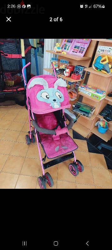 عرباية مستعملة 15$  بتتنيم و خفيفة الوزن ودواليب مناح . . stroller 5