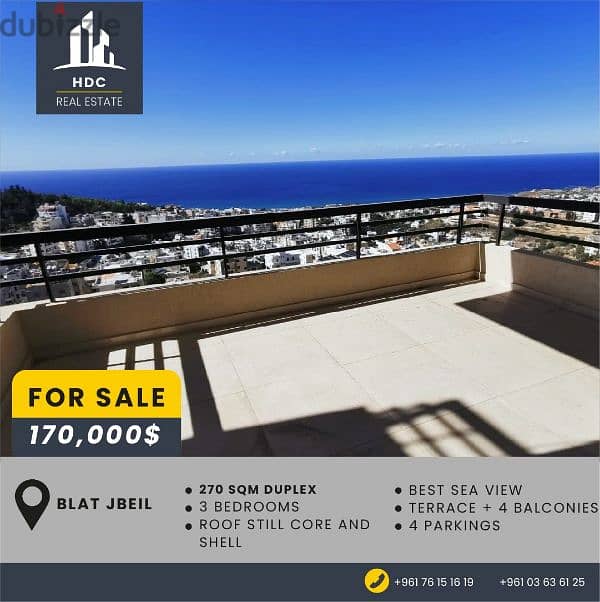 Blat Jbeil Breathtaking Sea View 270 sqm Duplex 0