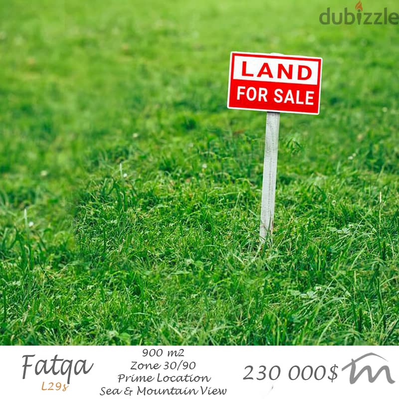 Fatqa | 900m² Land | 1 Minute to Main Road | Road Access | Zone 30/90 0