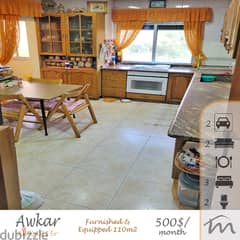 Awkar | Furnished/Equipped 110m² Apartment | 3 Bedrooms | 2 Parking 0