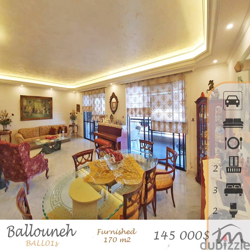 Ballouneh | Fully Furnished/Equipped 3 Bedrooms Apartment | Sea View 0