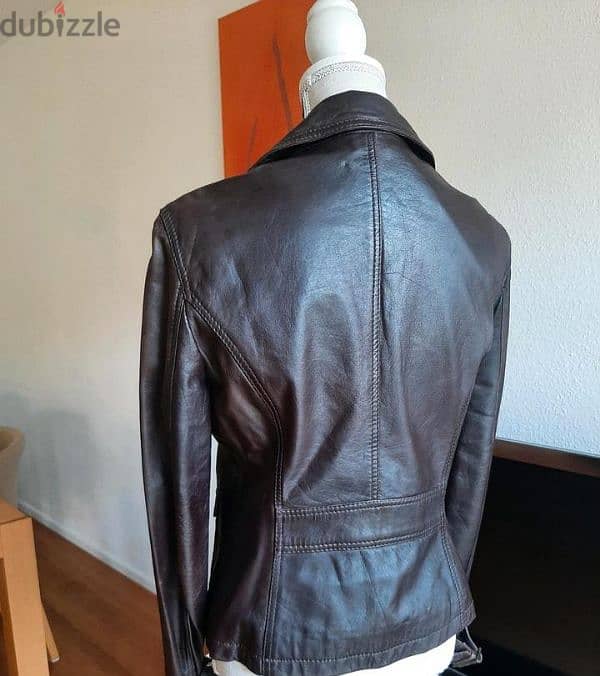 real leather brown jacket s to xl 5