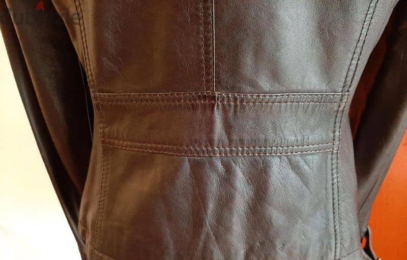 real leather brown jacket s to xl 7