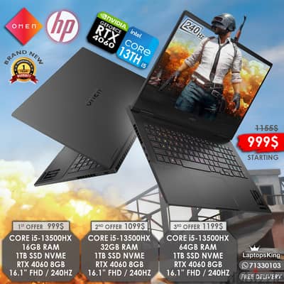 HP OMEN 16 CORE i5-13500HX RTX 4060 240HZ 16.1" GAMING LAPTOPS