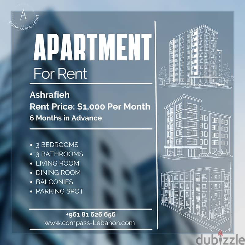 Check Out this Apartment for Rent in Ashrafieh. (6 Months in Advance) 0