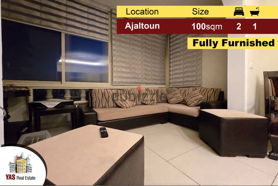 Ajaltoun 100m2 | Fully Furnished | Mint Condition | Mountain View | DA 0