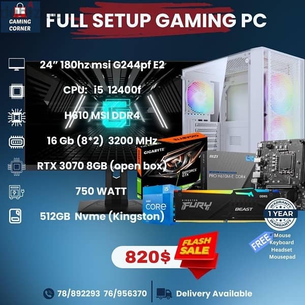 New Full Setup GamingPc 0