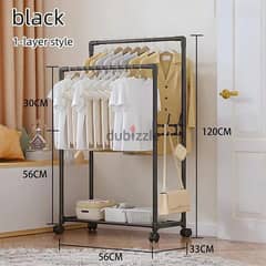 Double Pole Clothes Rack With Wheels 0