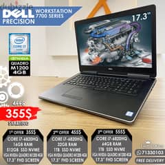 DELL PRECISION 7700 SERIES i7-6820HQ VGA NVIDIA QUADRO M1200 17.3" 0