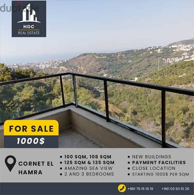 Cornet El Hamra sea view /100 sqm to 135 sqm / Payment facilities