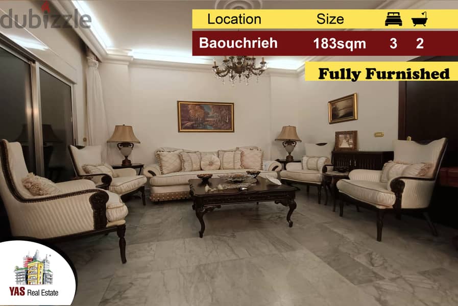 Baouchrieh 183m2 | Partly Furnished | Renovated | AA AMK | 0