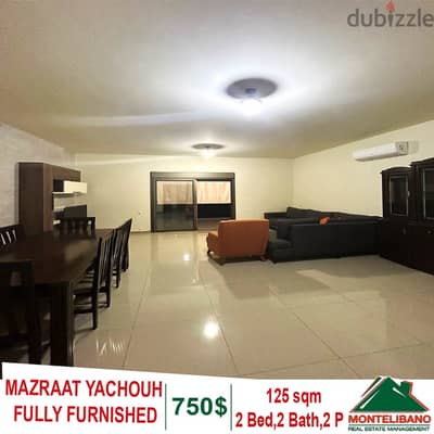 125 Sqm Fully Furnished Apartment for Rent in MAZRAAT YACHOUH