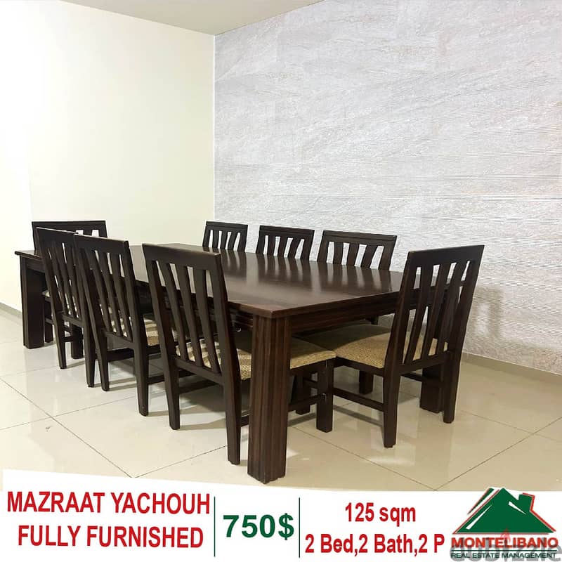 125 Sqm Fully Furnished Apartment for Rent in MAZRAAT YACHOUH 1