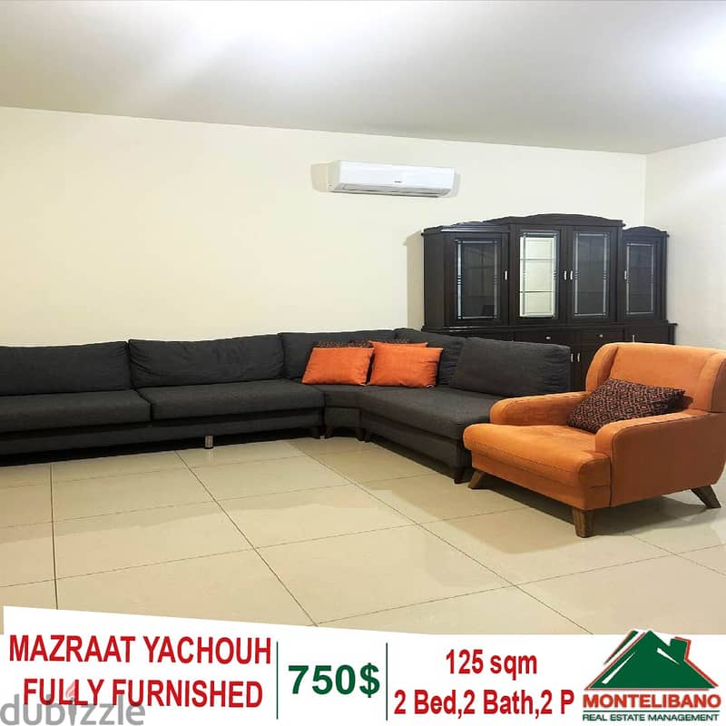 125 Sqm Fully Furnished Apartment for Rent in MAZRAAT YACHOUH 2