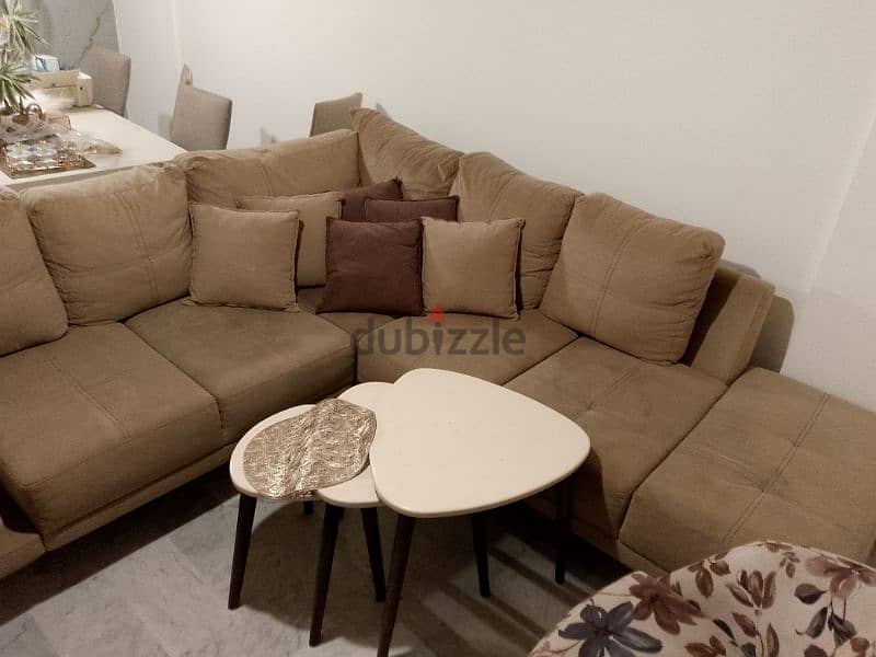 sofa corner + tables + 2 chairs 2