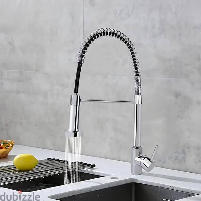 Pull Out Kitchen Mixer Tap, 360 Swivel, 2 Spray Modes, Chrome 3