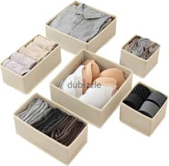 Drawer Organiser for Clothes Foldable Draw Dividers Storage 6PCs 0