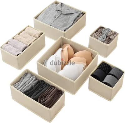 Drawer Organiser for Clothes Foldable Draw Dividers Storage 6PCs