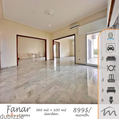 Fanar | Unique 360m² + 100m² Garden | 3 Bedrooms Apart | 3 Balconies