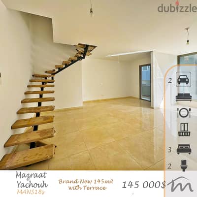 Mazraat Yashouh | Brand New 3 Bedrooms Duplex | Terrace | 2 Parking