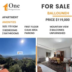 APARTMENT FOR SALE IN BALLOUNEH 0