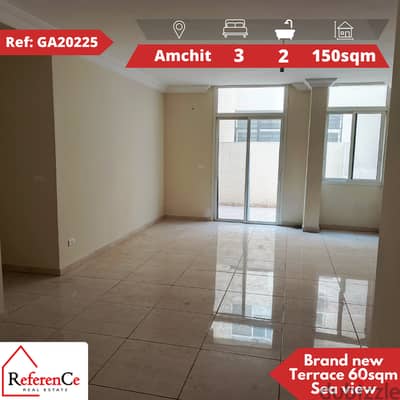 New apartment with terrace in Amchit شقة جديدة مع تراس في عمشيت