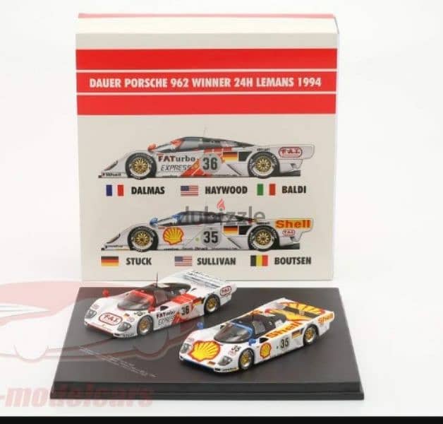 Dauer Porsche 962 (2 car set)diecast car model 1;43. 9