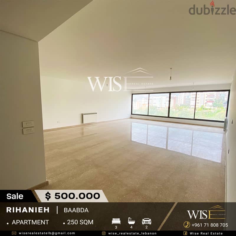  250 SQM Apartment for SALE in Baabda-Rihaniyeh! 0