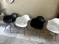 6 modern dining chairs like new. 240$ 0