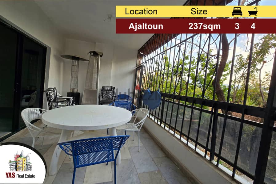 Ajaltoun 237sqm | Terrace | Well Maintained | High End | Flat | DA | 1