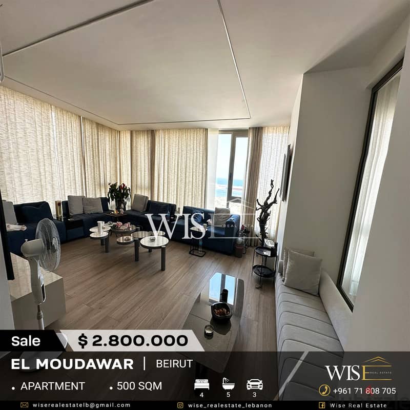  500 SQM Unfurnished Apartment for SALE in El Moudawar! 0