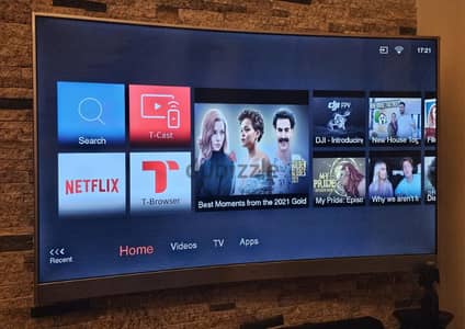 curved smart 4k UHD tcl 55 inch