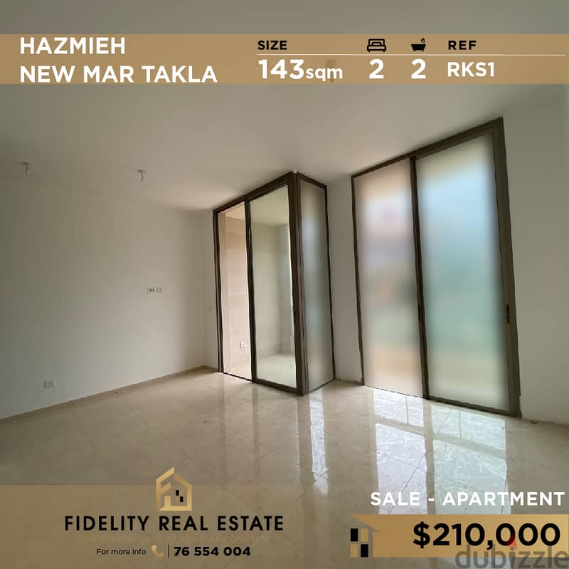 Apartment for sale in Hazmie Mar Takla RKS1 0